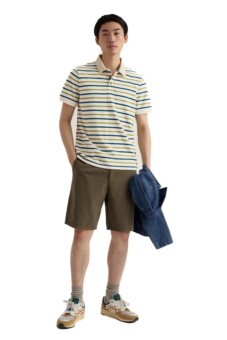 Balefire Stripe Organic Cotton Piqué Polo, Alternate, color, DUET BRETON GRASSHOPPER
