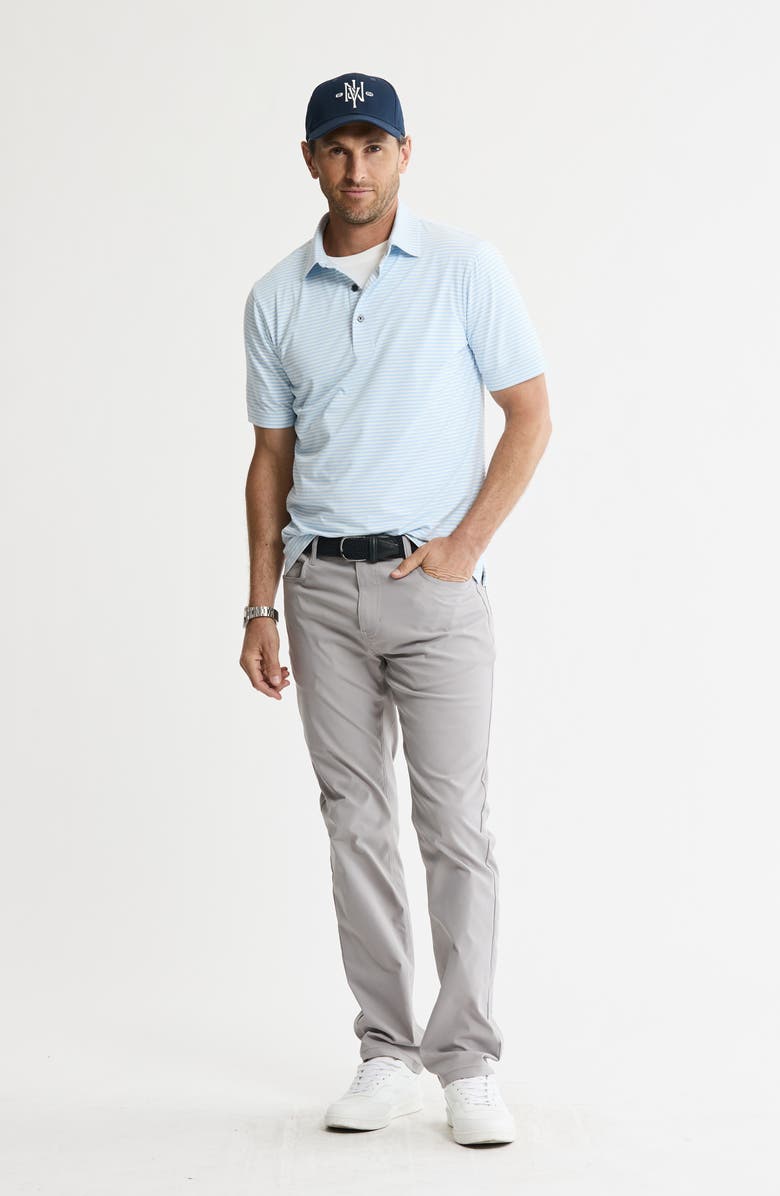 JACHS Performance Stripe Polo, Alternate, color, Light Blue Stripe