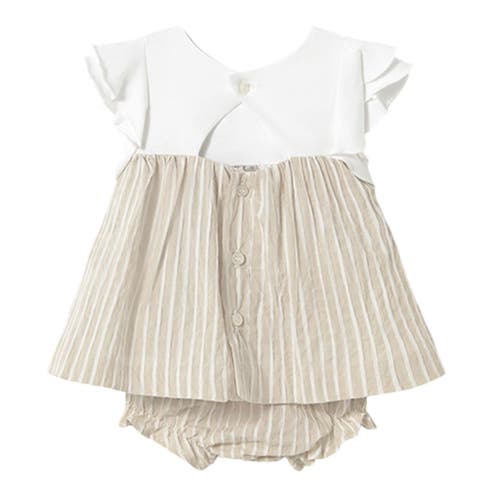 Mayoral Dress With Bloomers In Beige