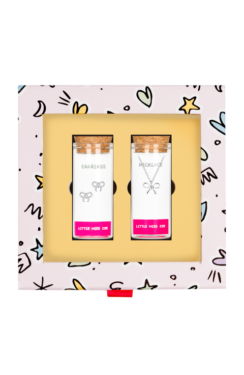 Kids' Bow Necklace and Earrings Gift Set