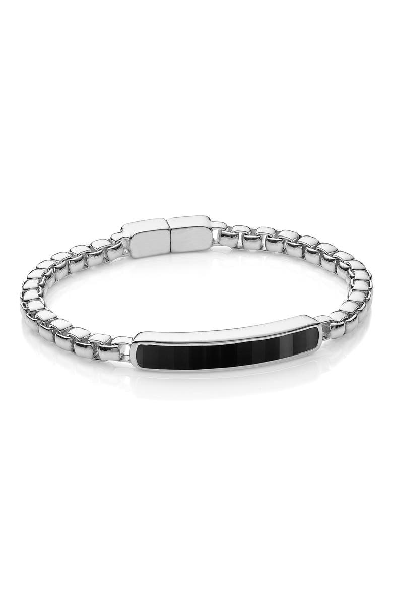 Men's Baja Stone Bracelet, Main, color, SILVER/ BLACK ONYX