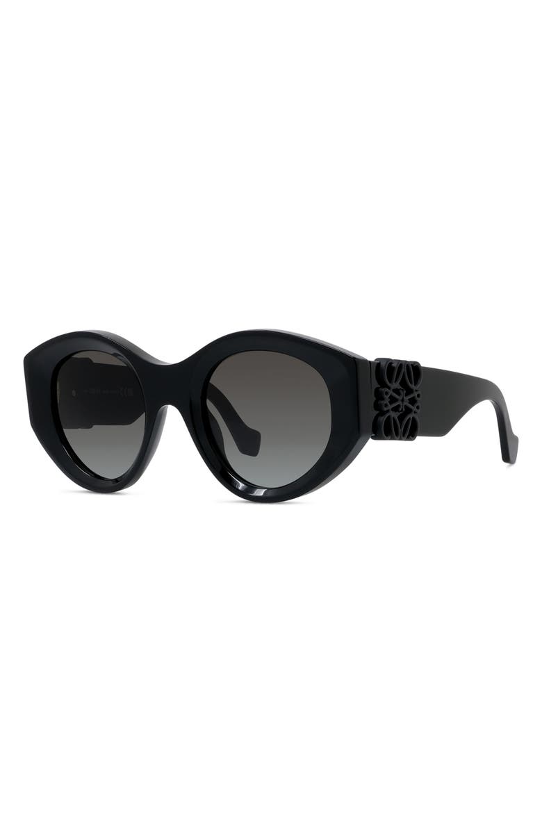 Loewe Anagram 50mm Round Sunglasses, Alternate, color, Sengld