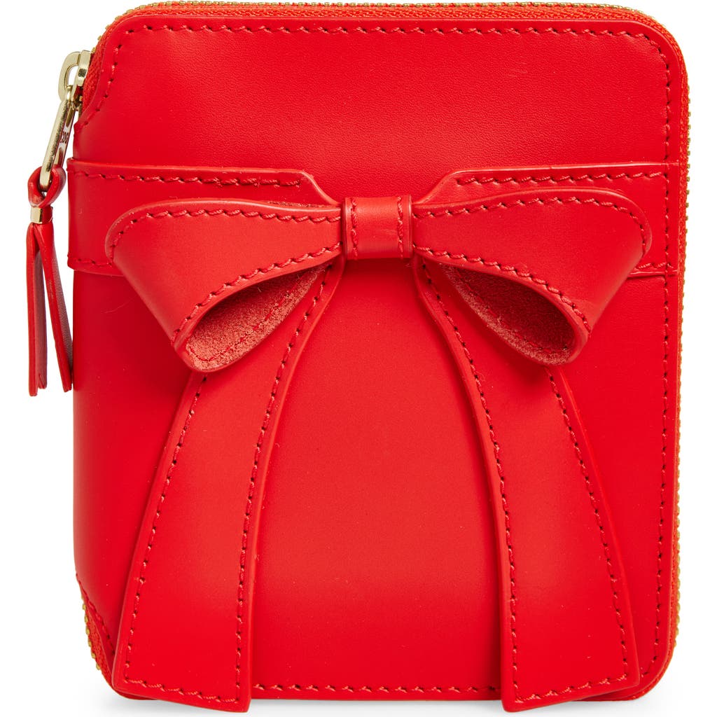 Comme des Garçons Wallets Big Bow Leather Zip Wallet in Red  product
