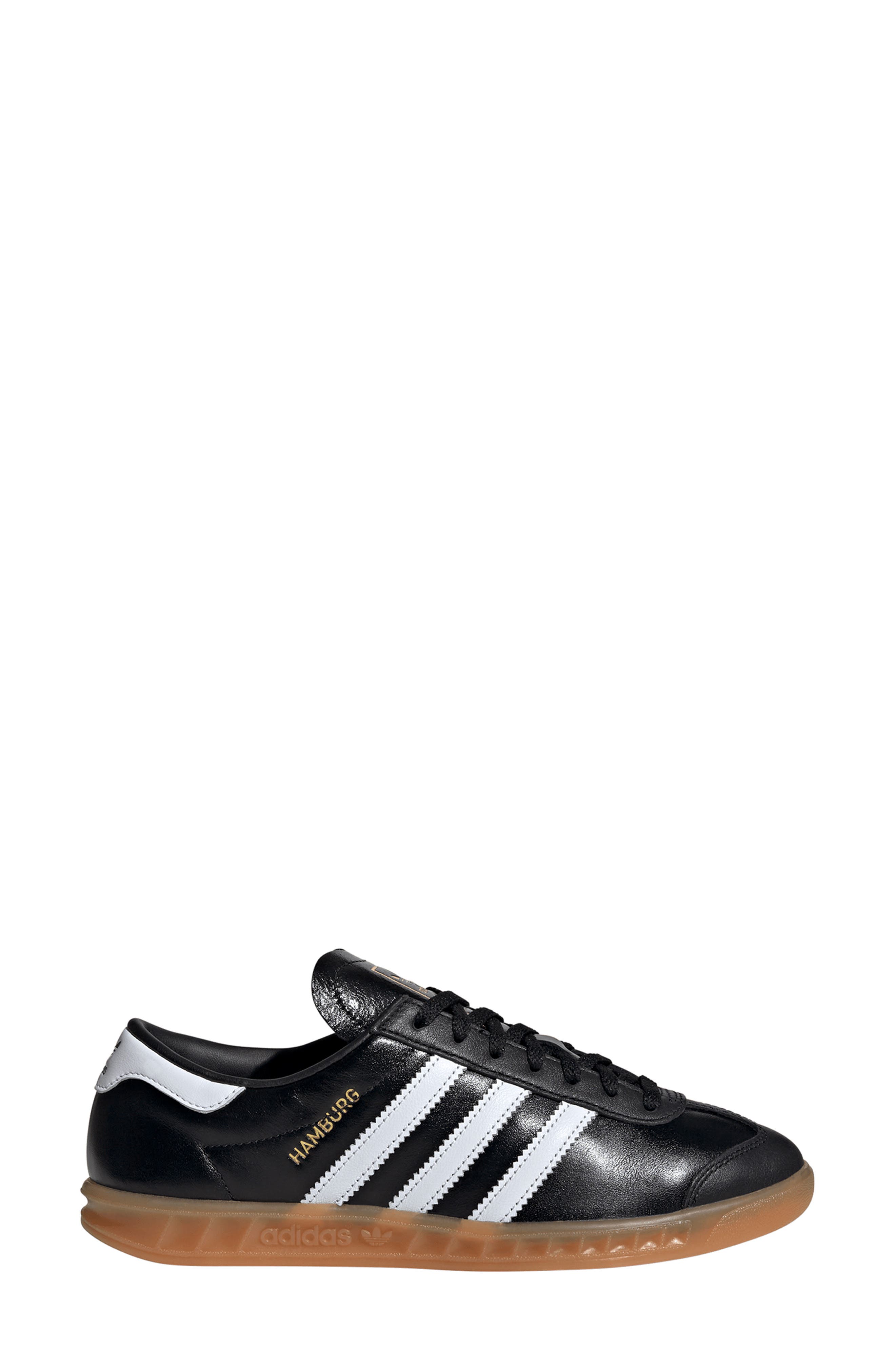 adidas Hamburg Sneaker, Alternate, color, Black/ White/ Gum
