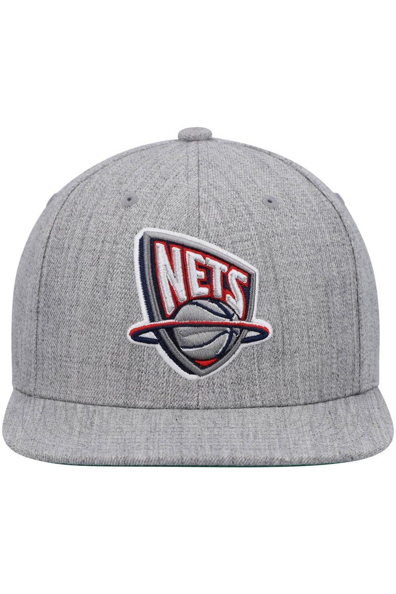 Men's Mitchell & Ness Heathered Gray New Jersey Nets Hardwood Classics Team 2.0 Snapback Hat, Alternate, color, Heather Gray