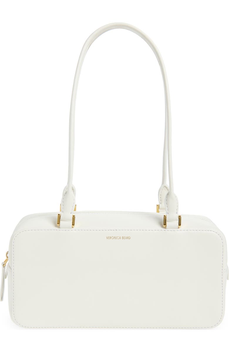 Veronica Beard Boxy Leather Shoulder Bag, Main, color, Off White