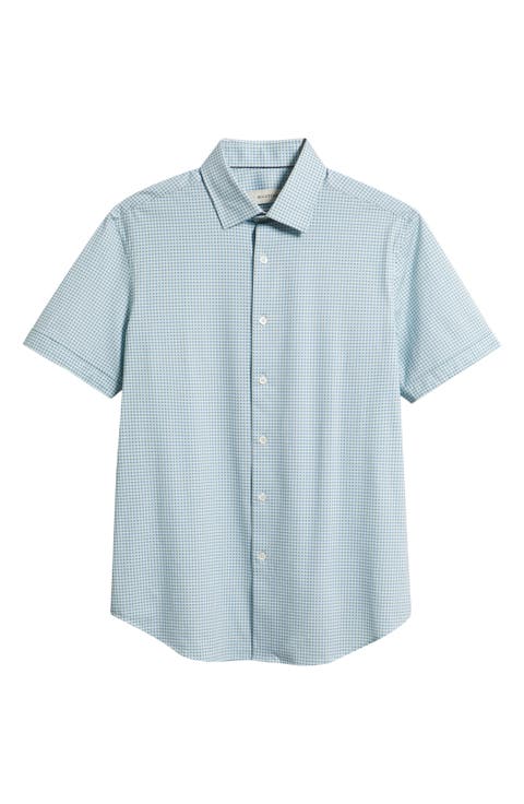 Miles OoohCotton® Neat Dot Print Short Sleeve Button-Up Shirt
