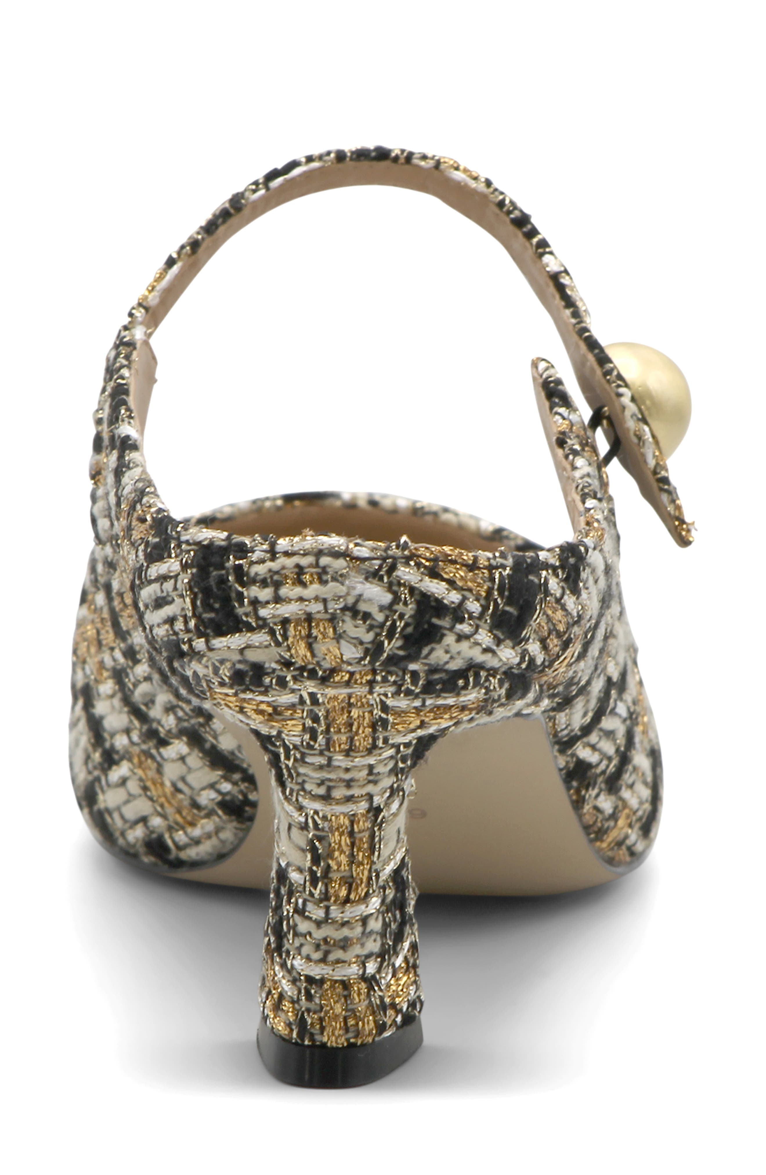 Charles by Charles David Avel Mary Jane Pointed Toe Mule, Alternate, color, Black-Gold-Tx