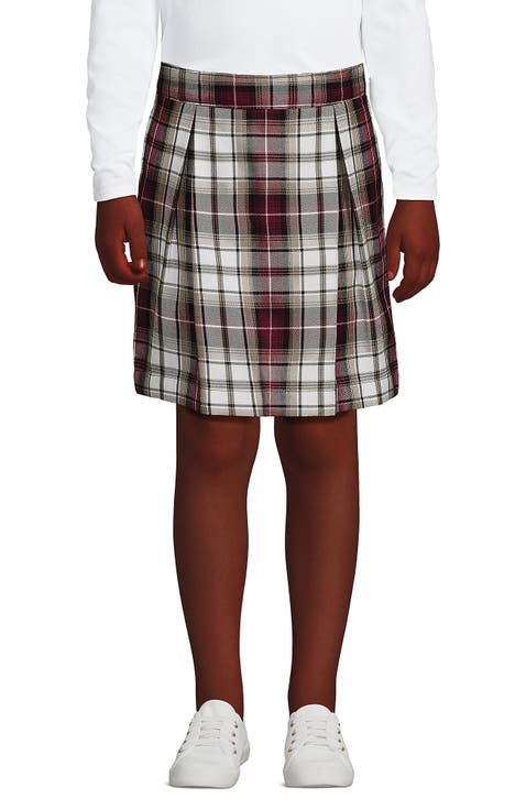 School Uniform Girls Plaid Skort Top of Knee