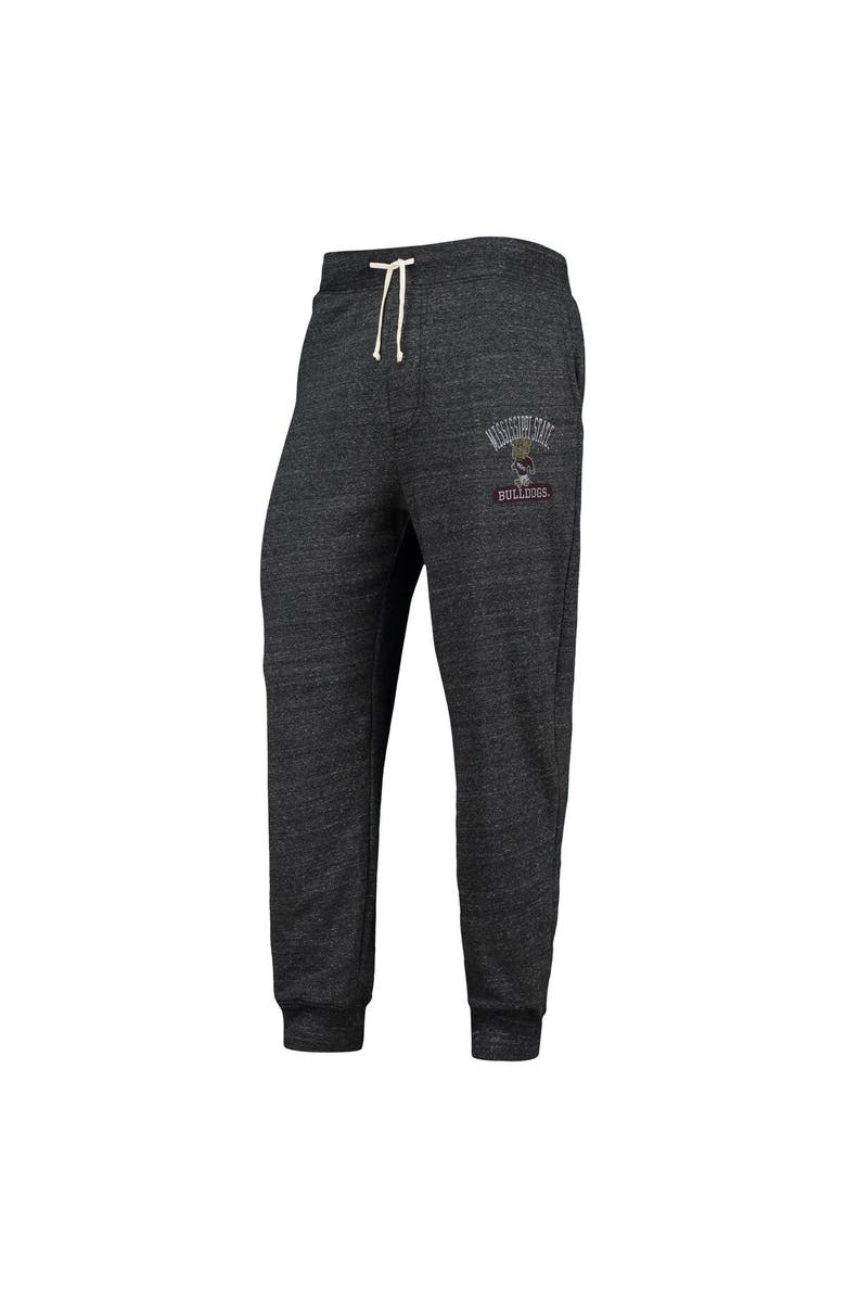 ALTERNATIVE APPAREL Men's Alternative Apparel Heathered Black Mississippi State Bulldogs Dodgeball Tri-Blend Pants, Alternate, color,