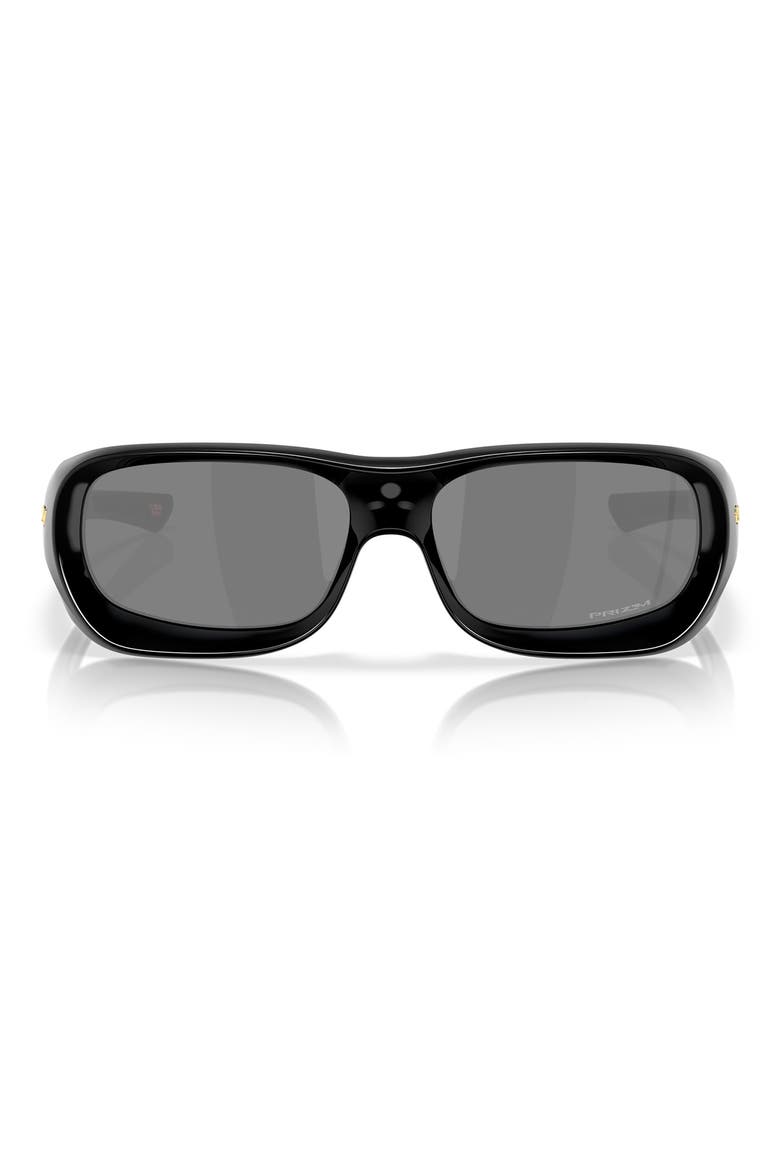 59mm Prizm™ Rectangular Sunglasses, Main, color, SHINY BLACK