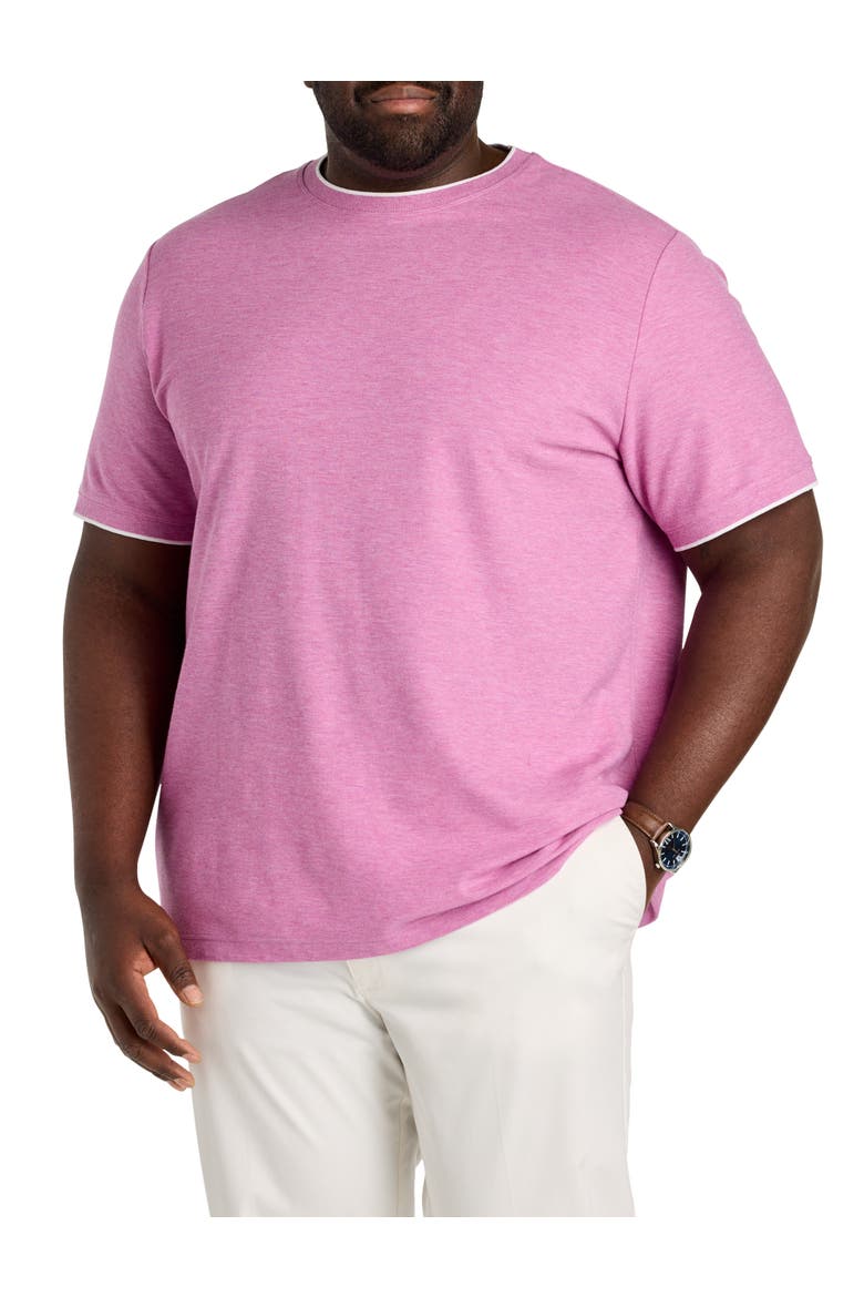 Big & Tall Piqué Crewneck T-Shirt, Main, color, MULBERRY HEATHER