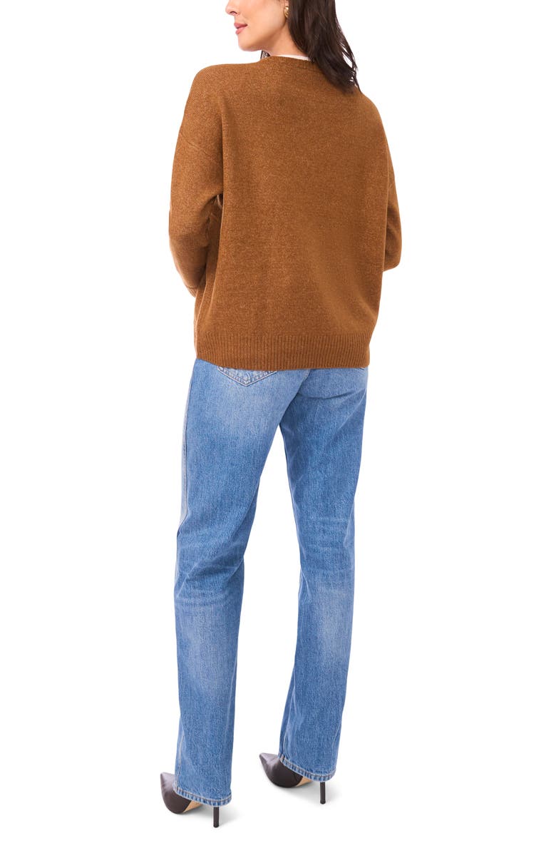 Vince Camuto Layered Look Sweater, Alternate, color, Toasted