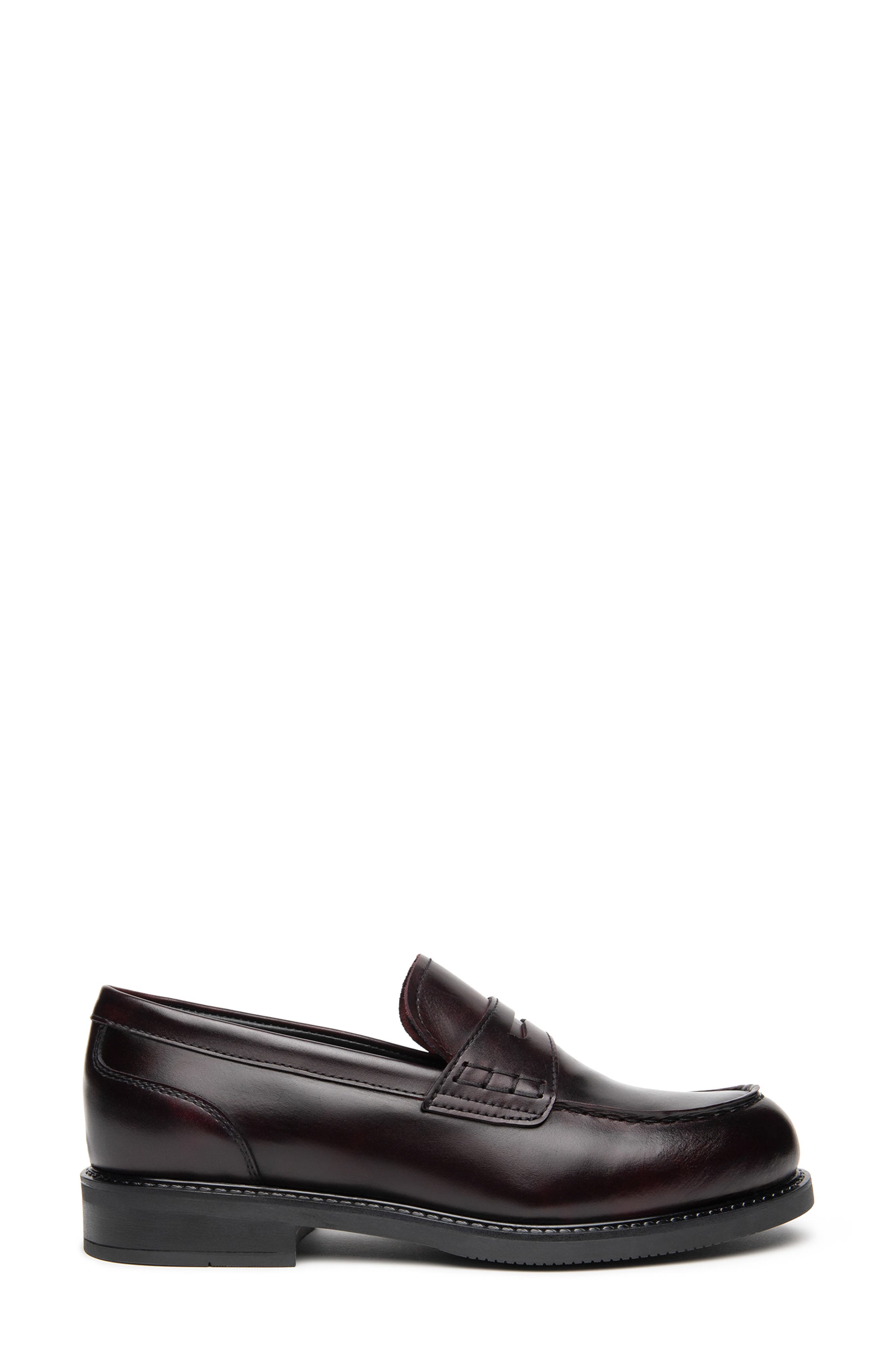 Leather Penny Loafer, Alternate, color, BORDEAUX