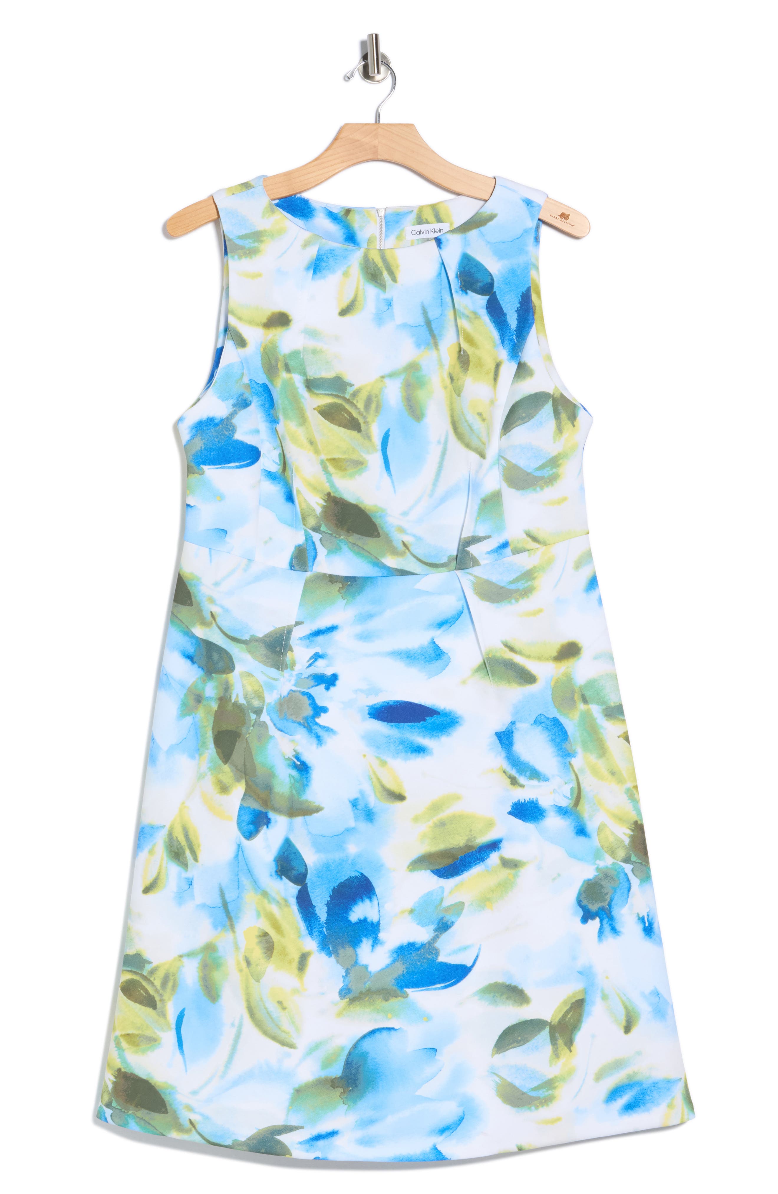 Calvin Klein Floral Sleeveless Scuba Fit & Flare Dress
