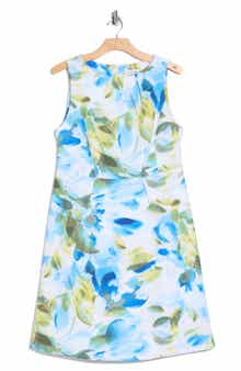 Calvin Klein Floral Sleeveless Scuba Fit & Flare Dress