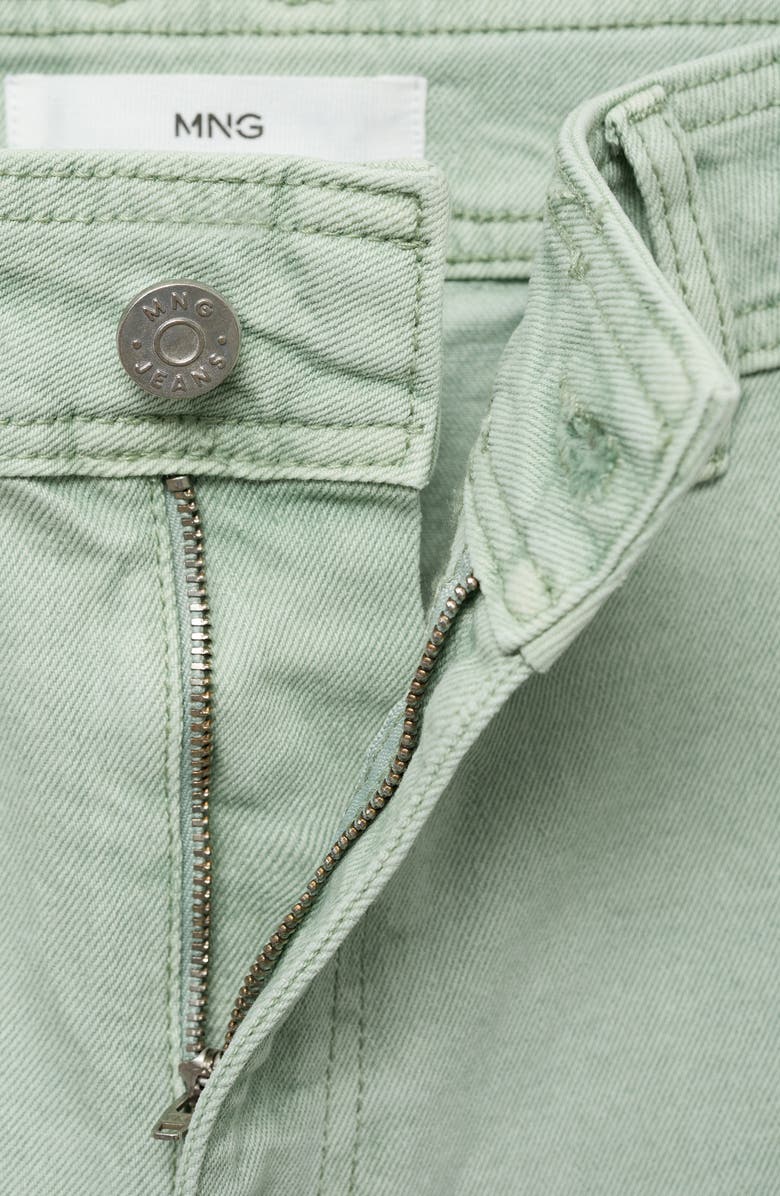 MANGO Catherin Raw Hem High Waist Culotte Jeans, Alternate, color, Turquoise Green