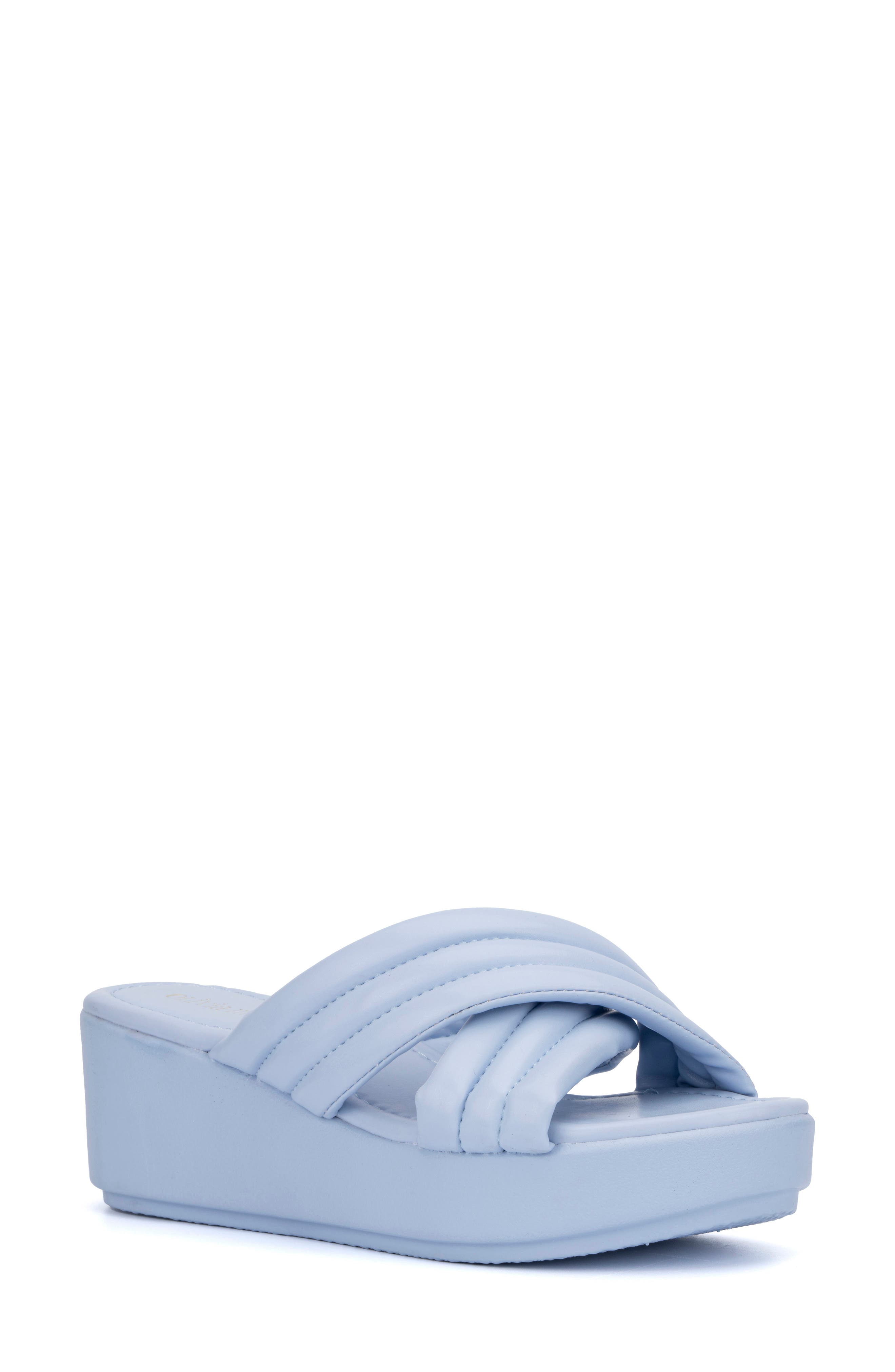 OLIVIA MILLER Emma Puffy Strap Platform Wedge Sandal, Main, color, 