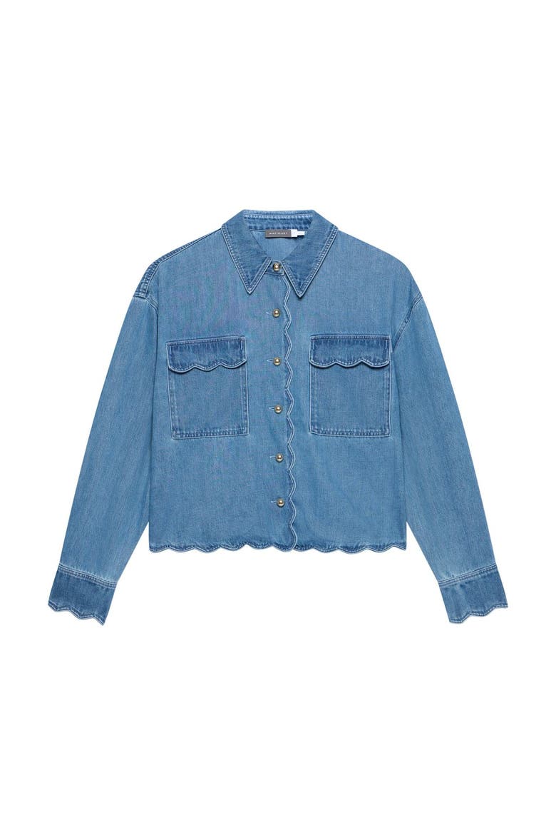 Denim Scallop Shirt, Alternate, color, Blue