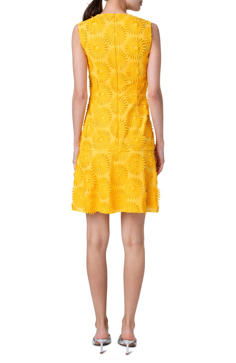Akris punto Hello Sunshine Embroidered Floral Appliqué Cotton Sheath Dress, Alternate, color,