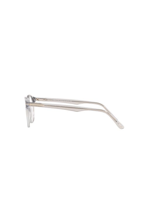 Tom Ford 48mm Round Optical Glasses In Metallic