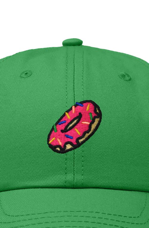 Dalix Donut Embroidered Adjustable Cap In Kelly Green