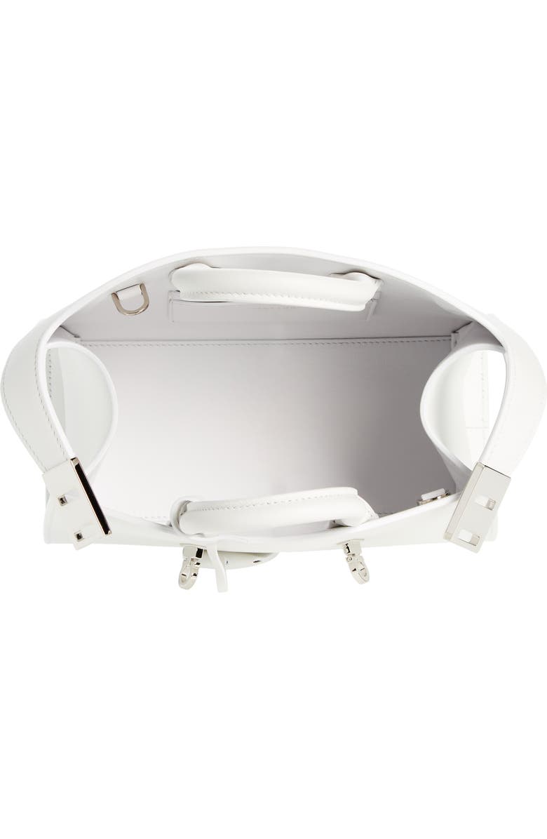 FERRAGAMO Mini Hug Leather Top Handle Bag, Alternate, color, Optic White