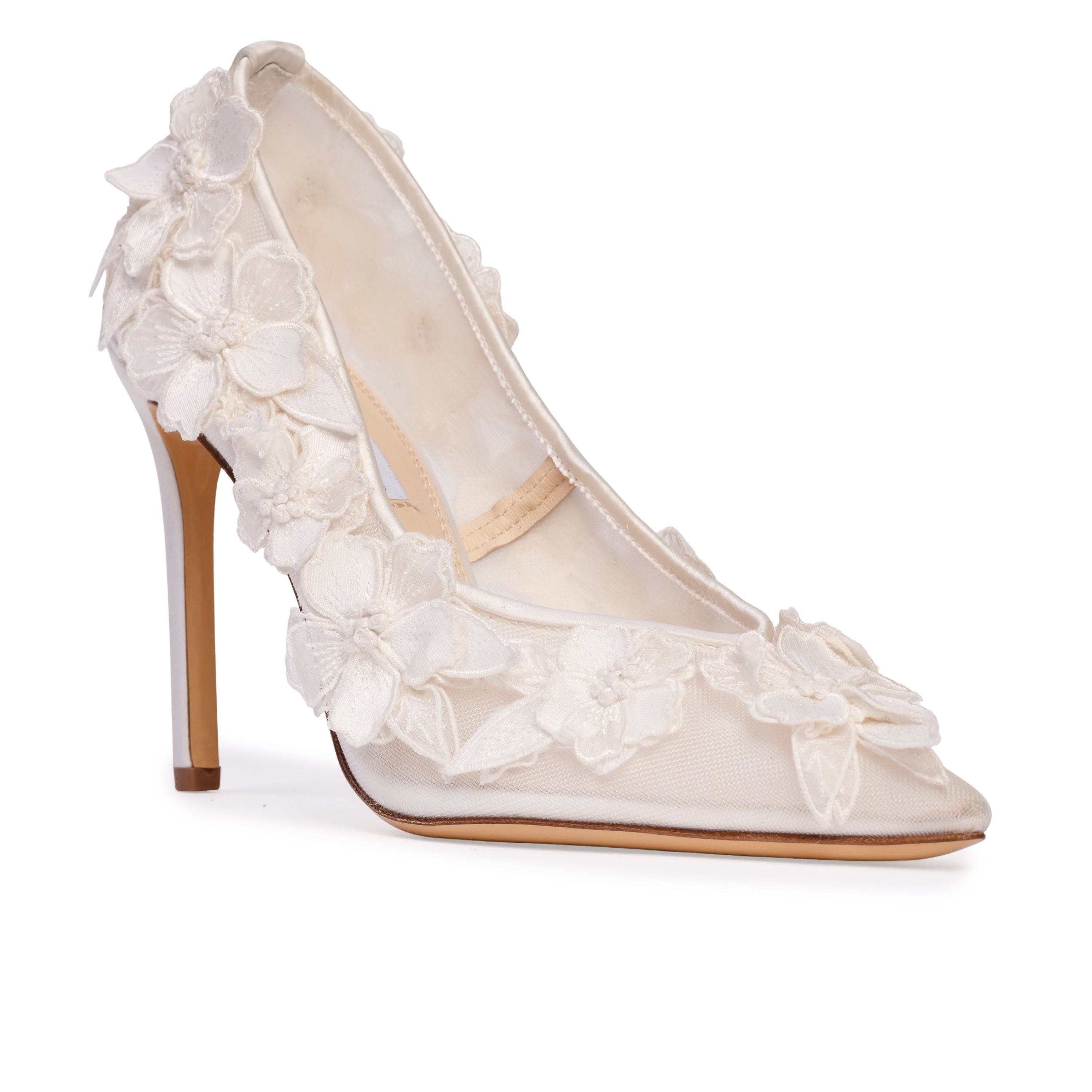 La Rose Pump, Alternate, color, White satin