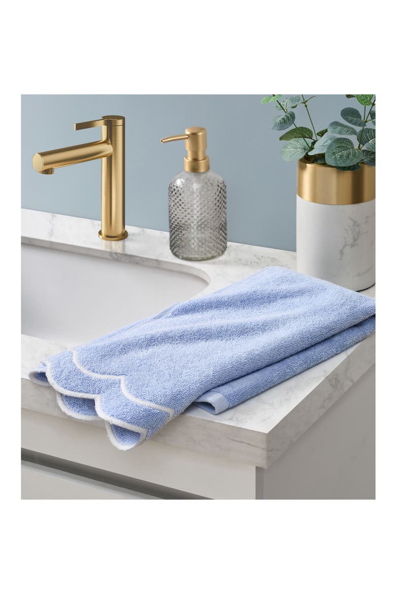 Scallop Hand Towel, Alternate, color, BLUE GROUND