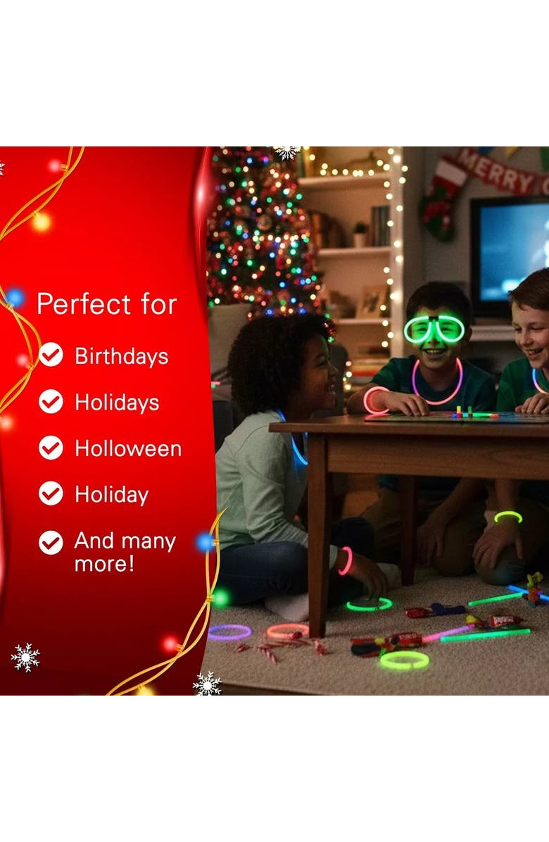 Sperric 100-Piece Assorted Neon Glow Stick Party Set, Alternate, color,