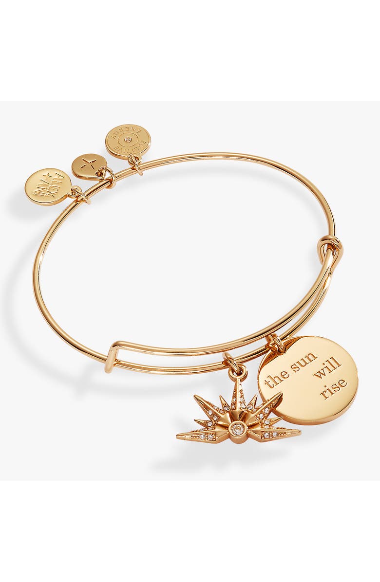 Alex and Ani The Sun Will Rise Duo Charm Bangle Bracelet, Main, color, 