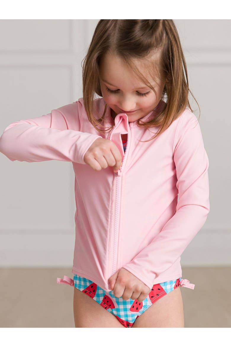 Unisex Long Sleeve Full Zip Rash Guard, Alternate, color, Pink