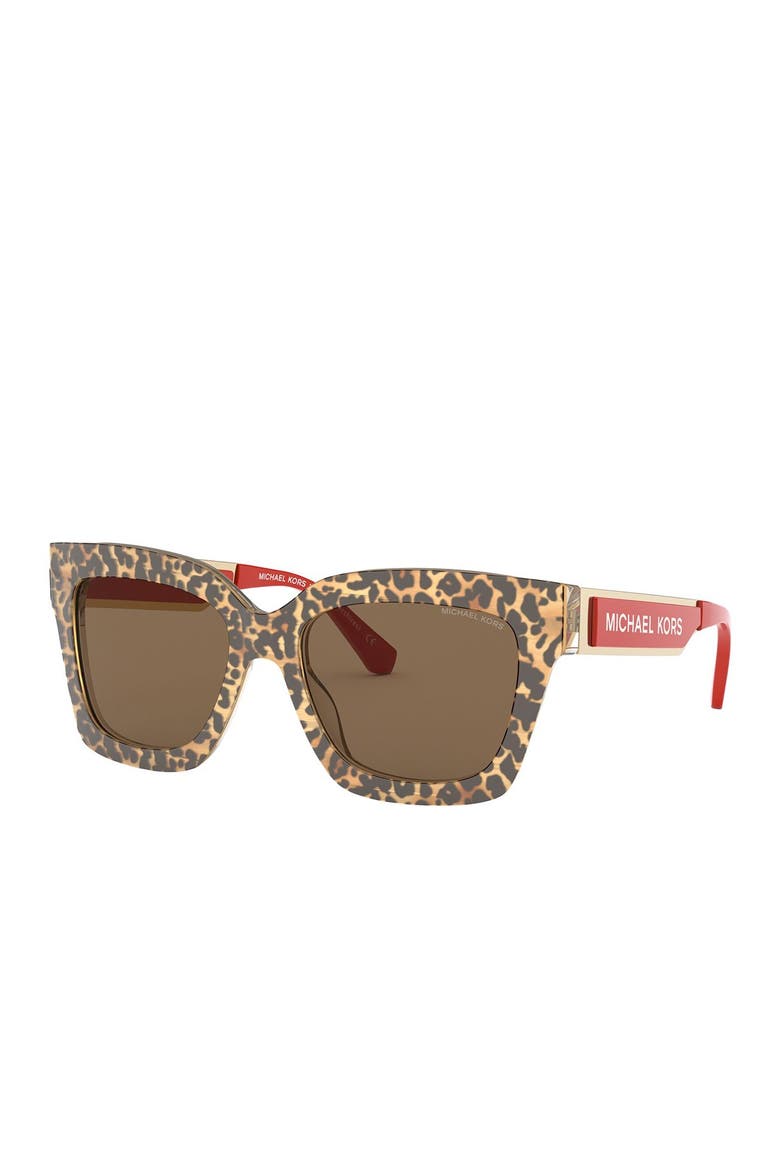 54mm Square Sunglasses, Alternate, color, LEOPARD