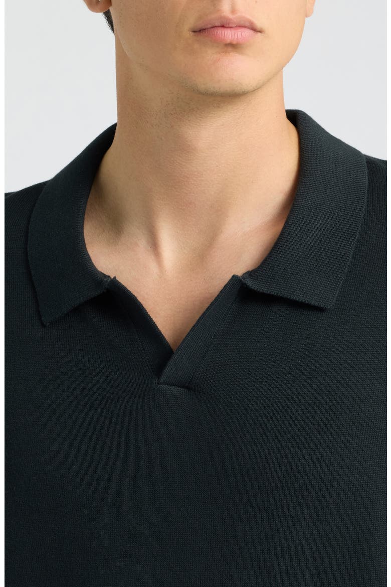 Lolo Organic Cotton Short Sleeve Sweater Polo, Alternate, color, BLACK