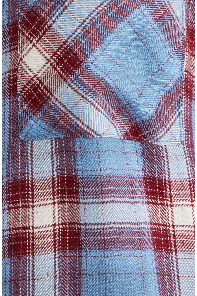 Hunter Plaid Button-Up Shirt, Alternate, color, STONE BLUE MAROON