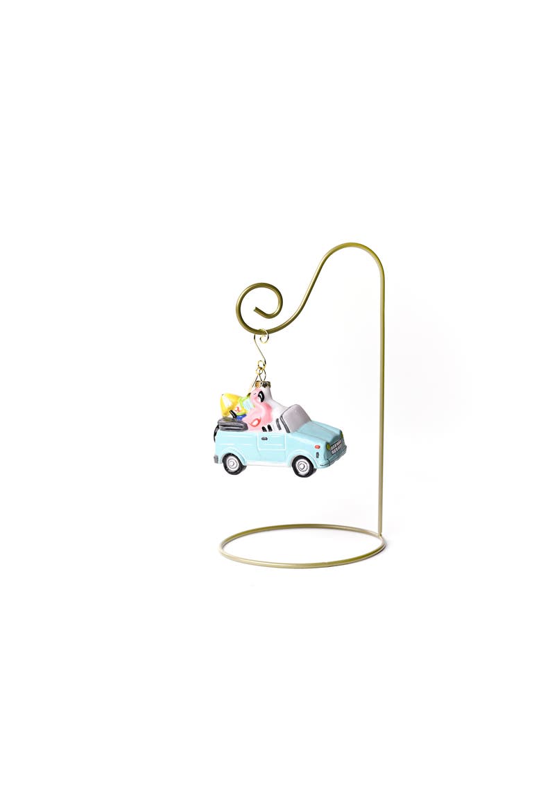 Summer Car Glass Shaped Ornament with Gold Stand, Main, color, Blue