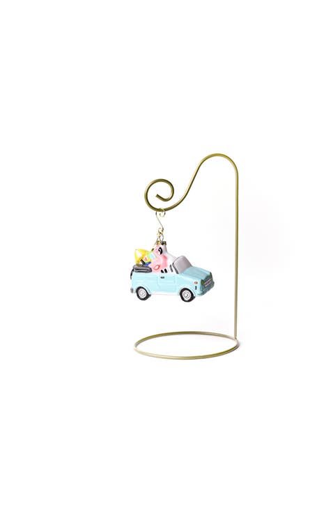 Summer Car Glass Shaped Ornament with Gold Stand