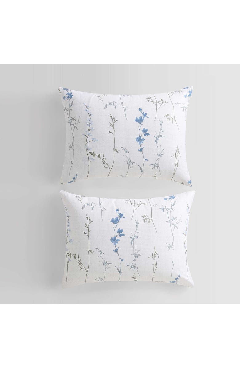 Calvin Klein Wildflower Duvet Cover & Shams Set, Alternate, color, Parchment White/Blue