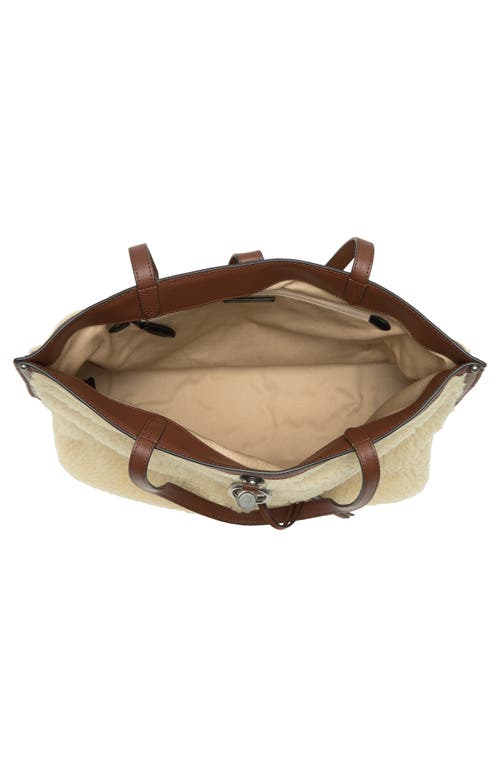 Rebecca Minkoff Megan Faux Shearling Tote In Cream