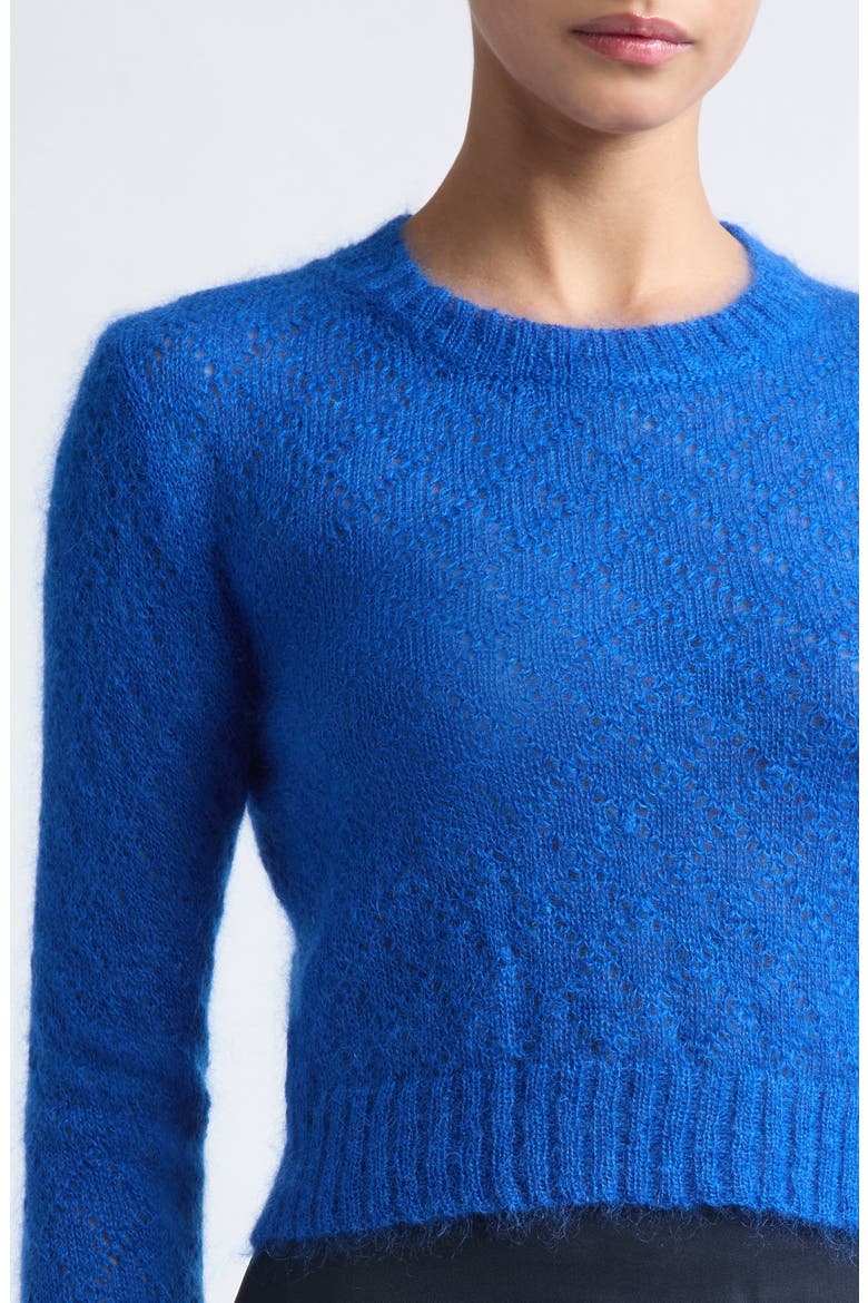Cropped Mohair and Silk Sweater, Alternate, color, DEEP ULTRAMARINE