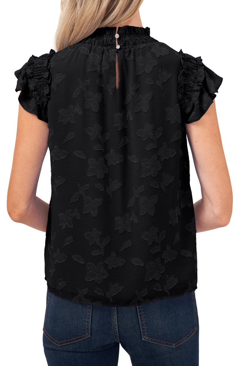 CeCe Crinkled Floral Flutter Sleeve Blouse, Alternate, color, 