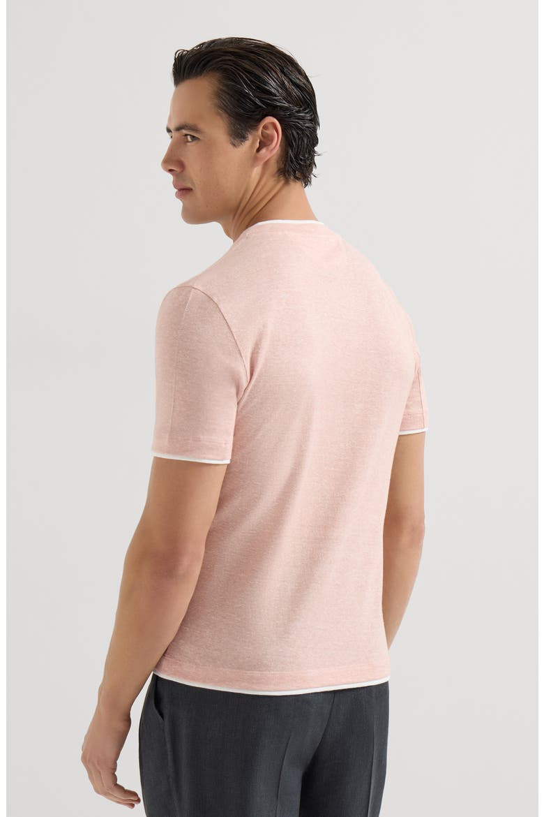 T-shirt with faux-layering, Alternate, color, Apricot