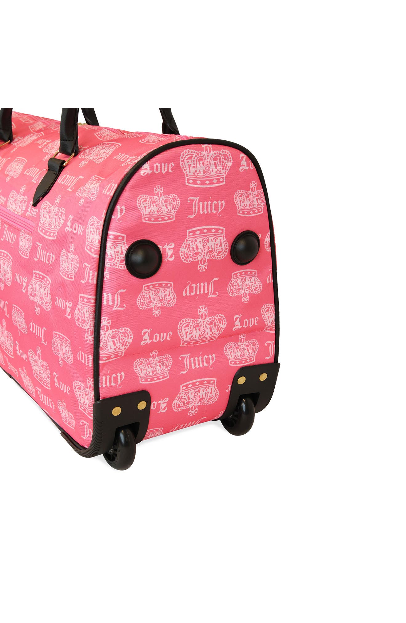 Cherry Rolling Duffle Bag, Alternate, color, PINK LEMONADE/ CROWN