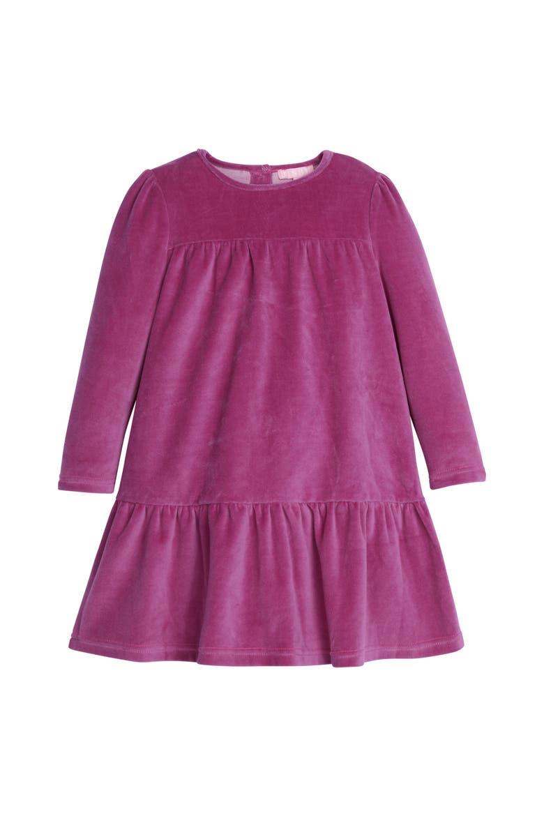 Kids' Velour Lisle Dress, Alternate, color, Magenta Velour