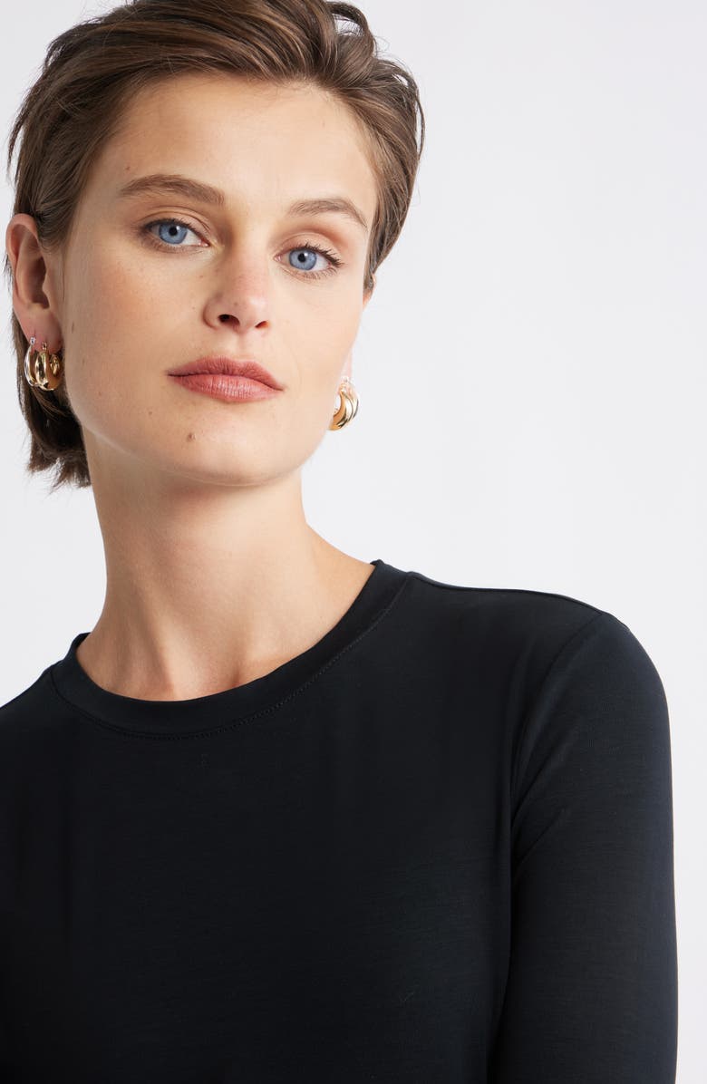 Nordstrom Long Sleeve Crewneck T-Shirt, Alternate, color, Black