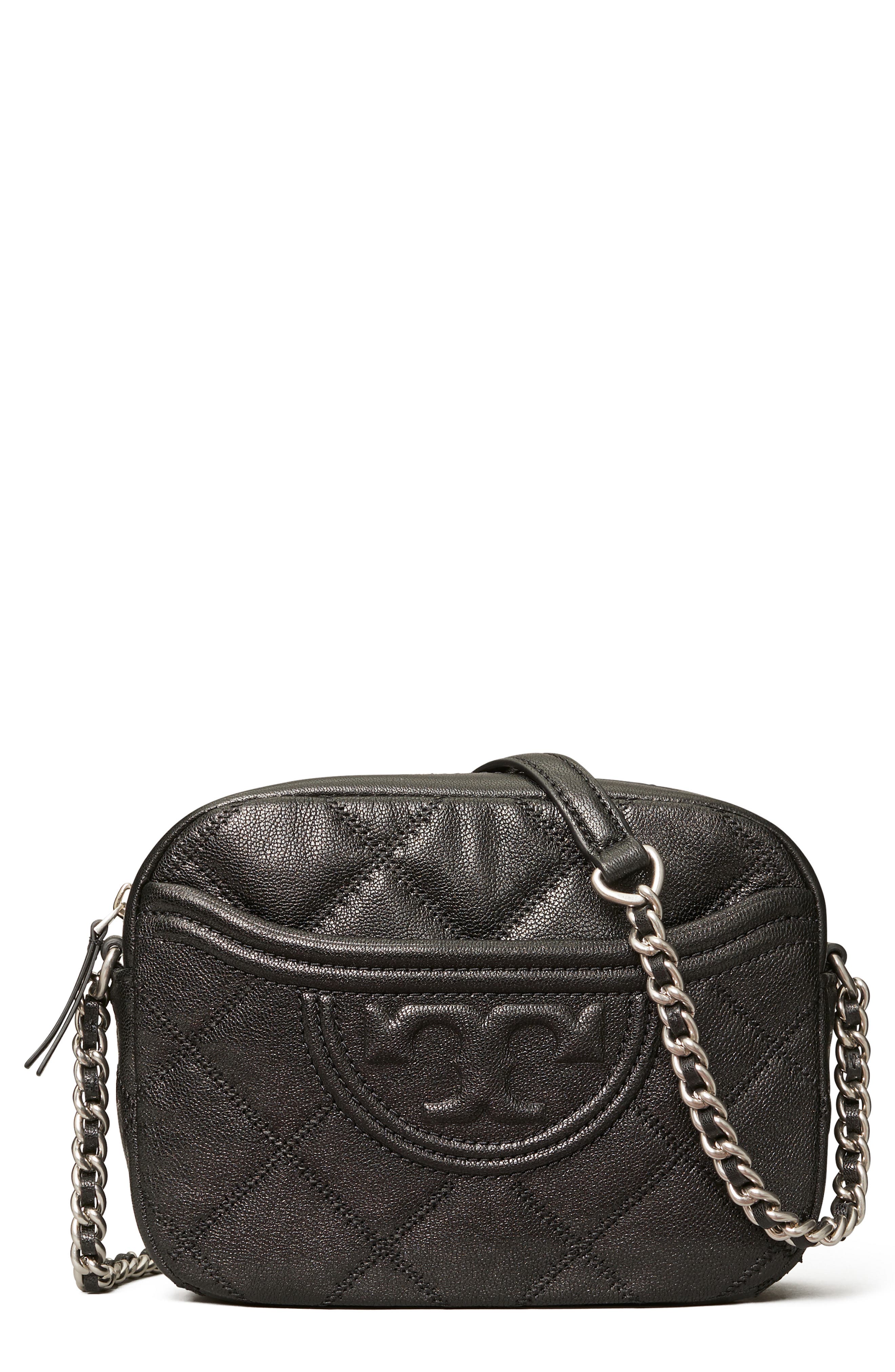 Tory Burch Fleming Distressed Quilted Leather Crossbody Bag, Main, color, 