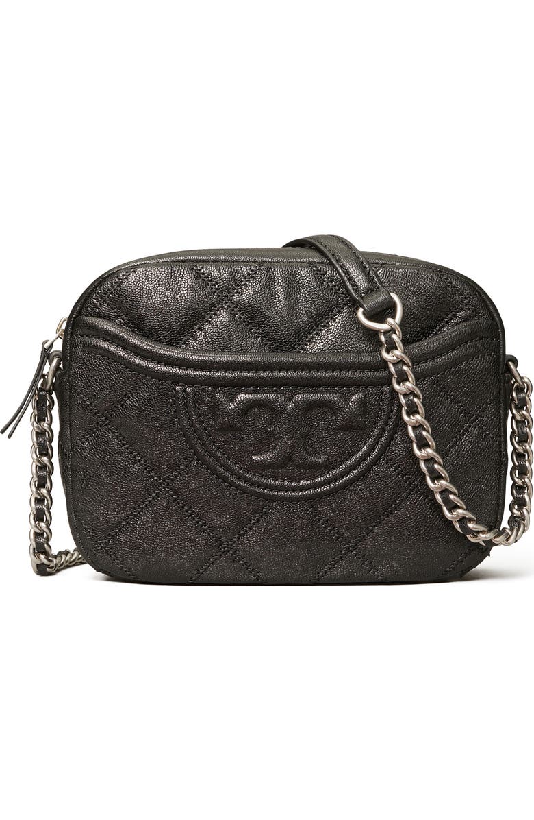 Tory Burch Fleming Distressed Quilted Leather Crossbody Bag, Main, color,
