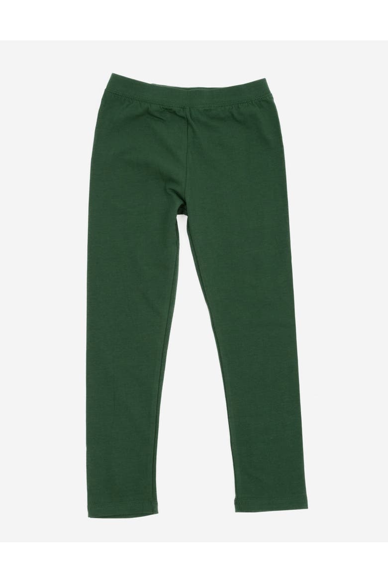 Girls Cotton Leggings, Solid Colors, Alternate, color, Uniform Green