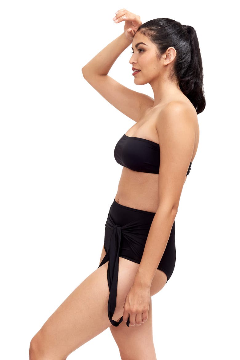 Giovanna Bandeau Bikini Top, Alternate, color, Black