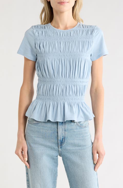 Short Sleeve Smocked T-Shirt